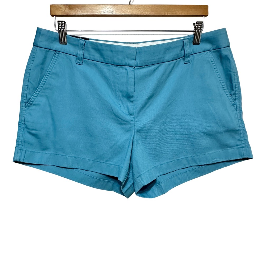 NEW J.Crew 3.5" Chino Shorts Women Size 12 Blue H5616 Summer Casual Preppy